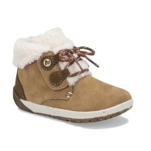 MERRELL KID’S LITTLE KID’S BARE STEPS COCOA JR. BOOT CHESTNUT